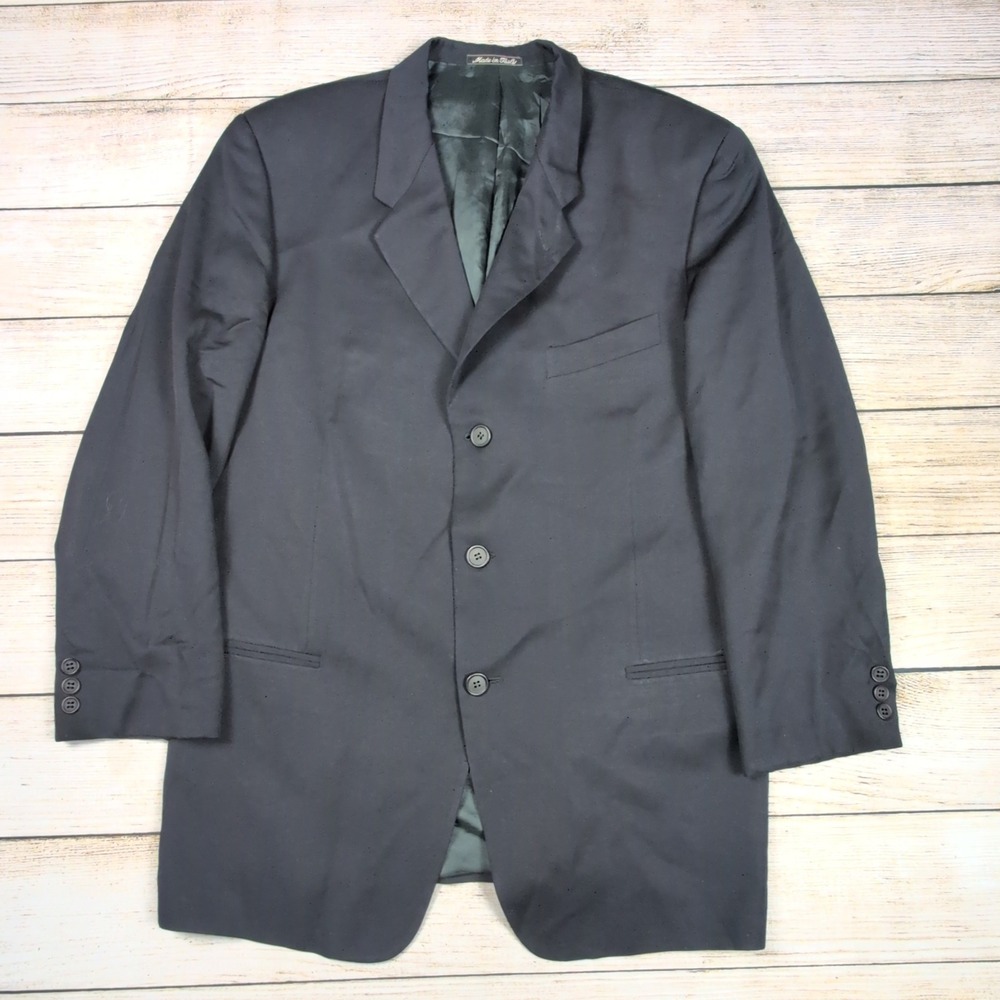 Giorgio Armani Le‎ Collezioni Black Pure Virgin Wool Blazer Jacket Italy 42